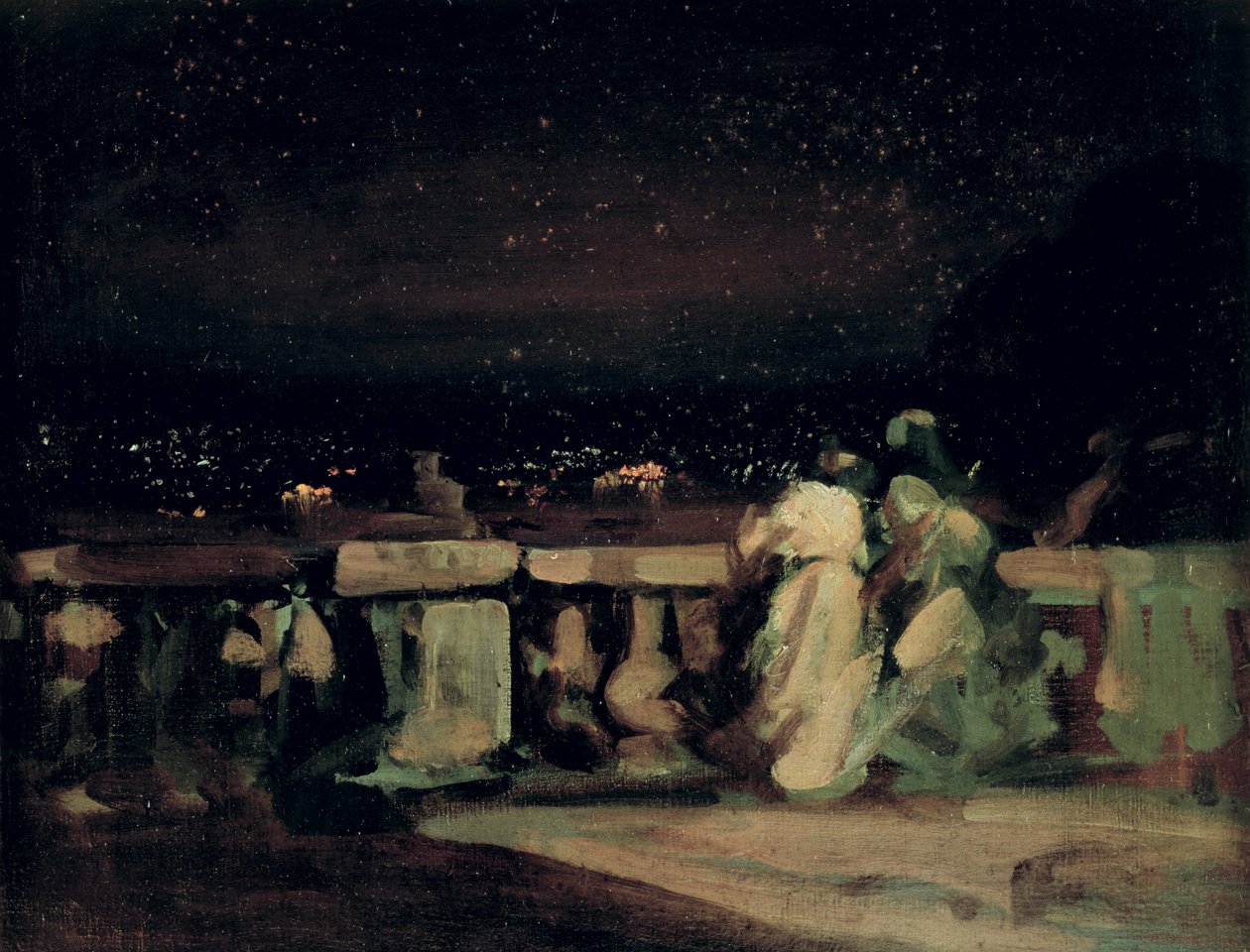 Havai Fişekleri İzlemek, Aziz Bulut (Terasta) c.1893 by Charles Edward Conder