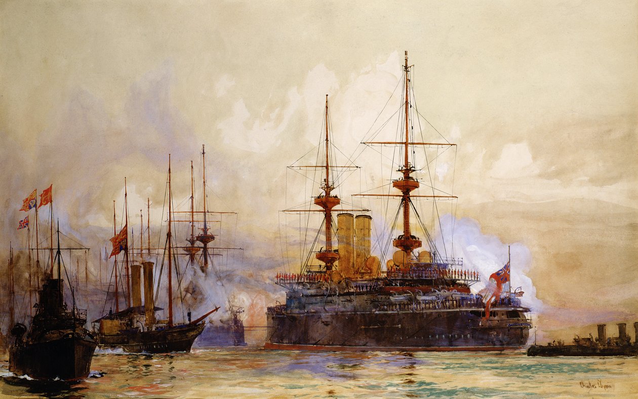 Kraliçe Victoria'nın Cenaze Korteji by Charles Edward Dixon