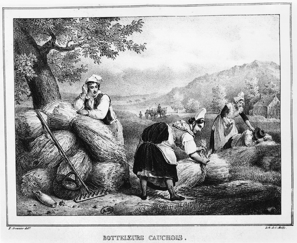 The Sheaf Binders, Pays de Caux, Normandiya by Charles Etienne Pierre Motte