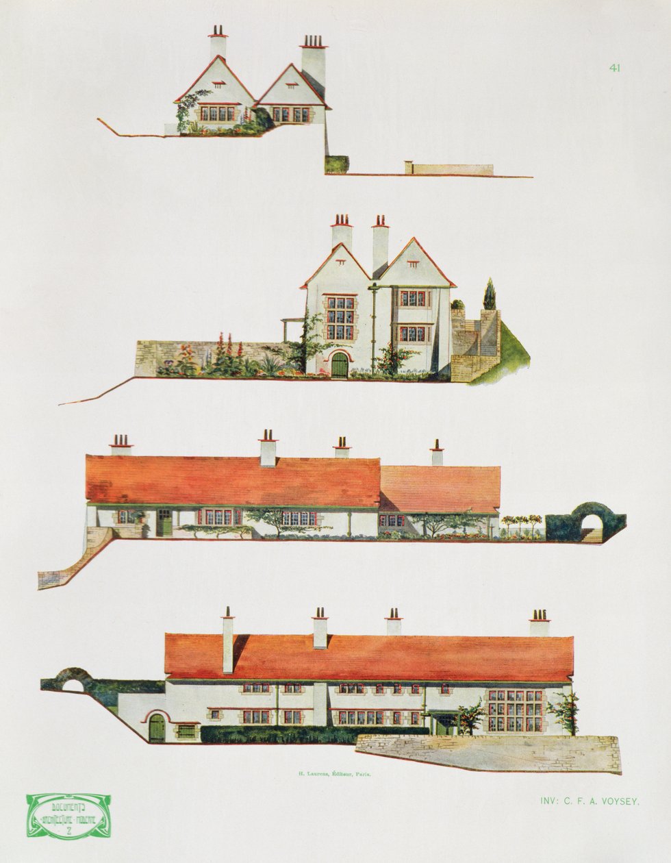 Küçük bir kır evi için tasarım, 1900