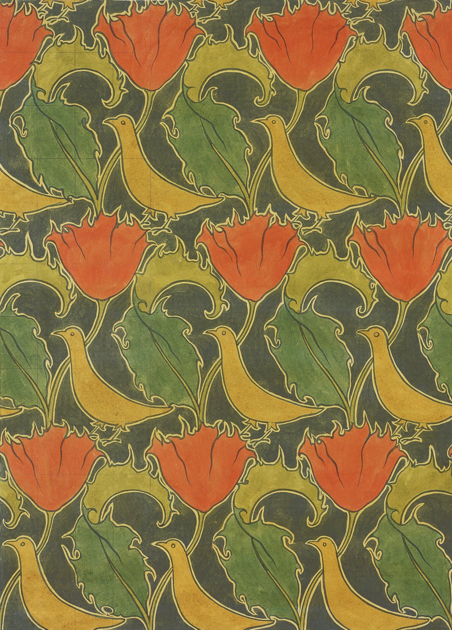 Voysey Kuşları, 19. yüzyılın sonları (kağıt üzerinde tuvalet ve kalem) by Charles Francis Annesley Voysey