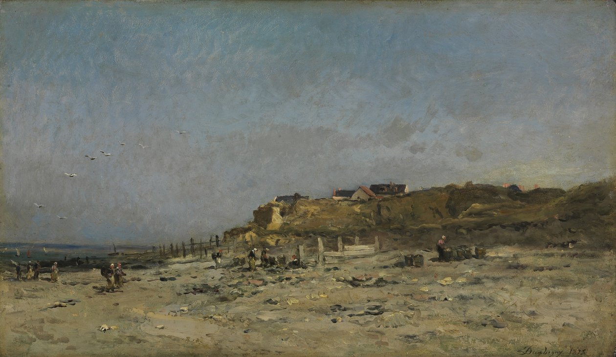 Villerville Plajı, Normandiya, 1875 by Charles Francois Daubigny