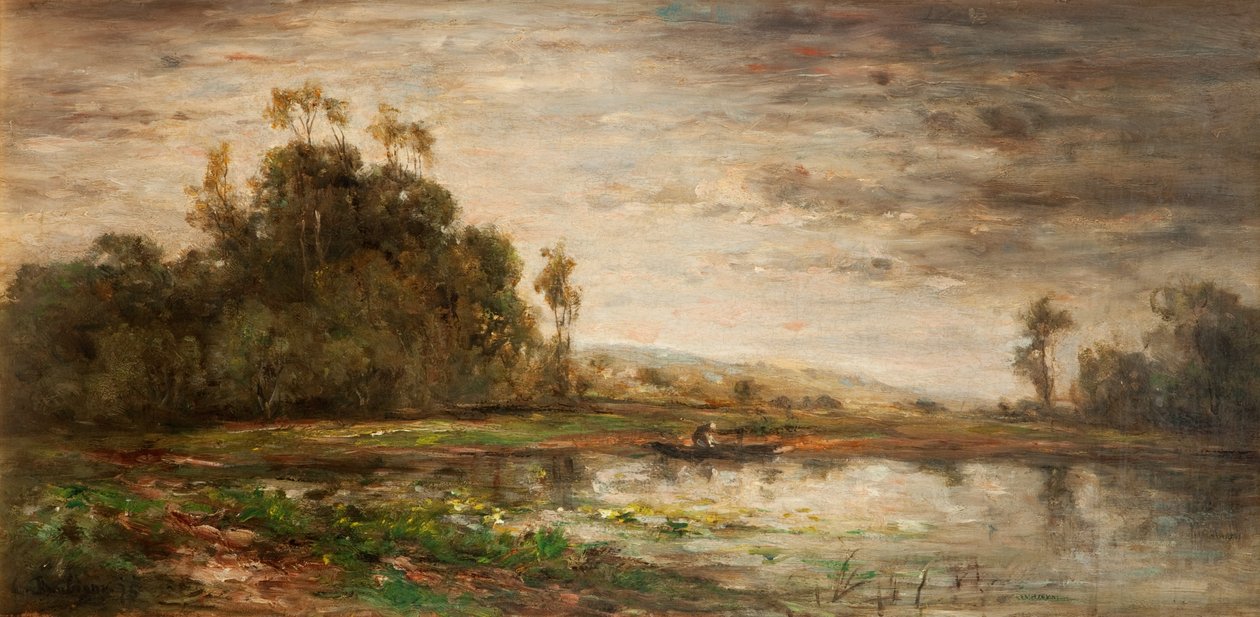 Gün Batımında Nehir Manzarası, 1875 by Charles Francois Daubigny