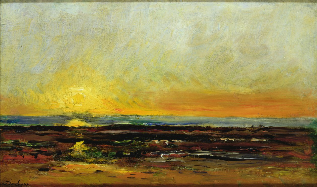 Deniz kıyısında gün batımı by Charles Francois Daubigny