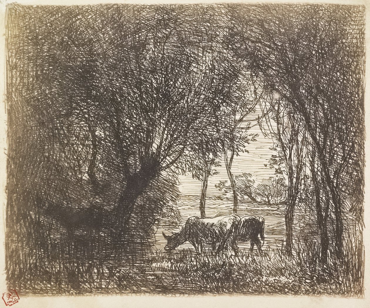 Ormandaki İnekler, 1862 by Charles Francois Daubigny