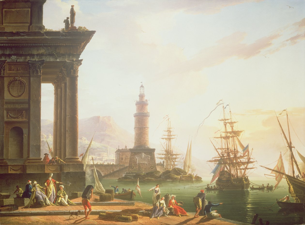 Bir Akdeniz Limanı Sahnesi, 1752 by Charles Francois Lacroix de Marseille