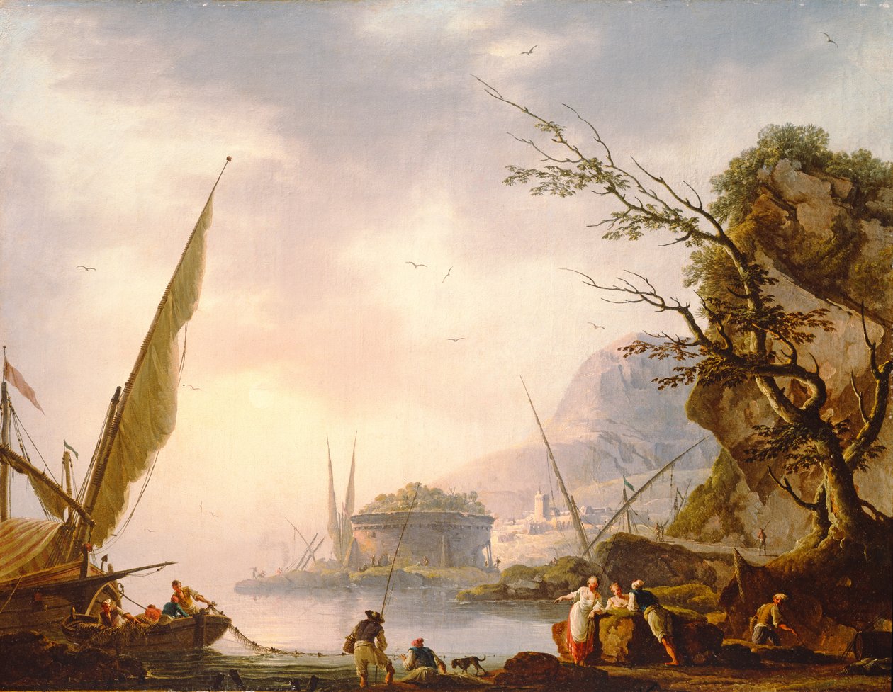 Bir güney sahil sahnesi, 1753 by Charles Francois Lacroix de Marseille