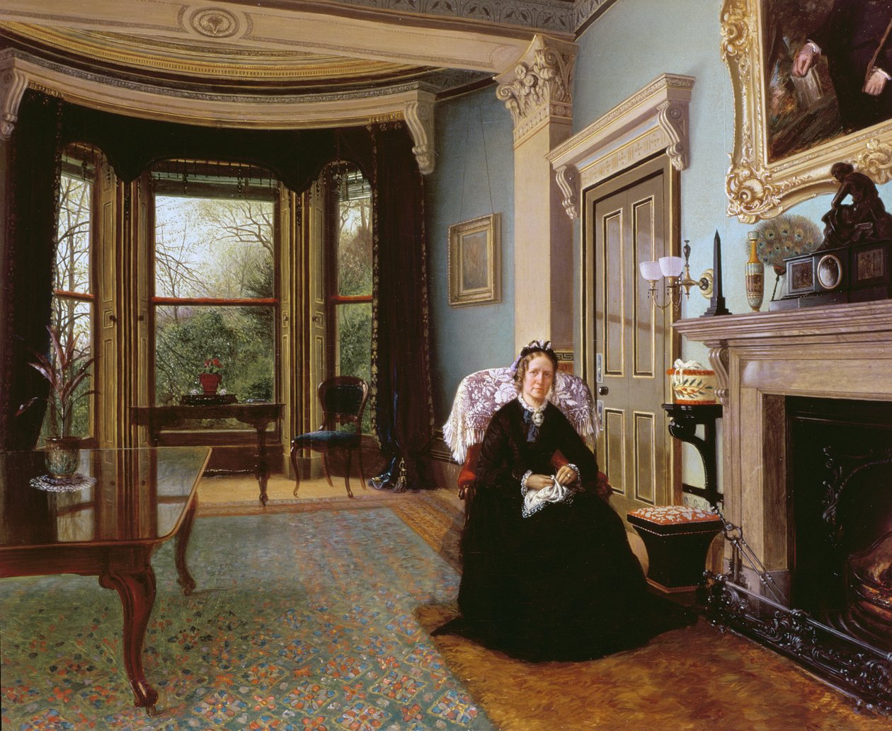 Oturan bayan ile Victoria iç by Charles Frederick Lowcock