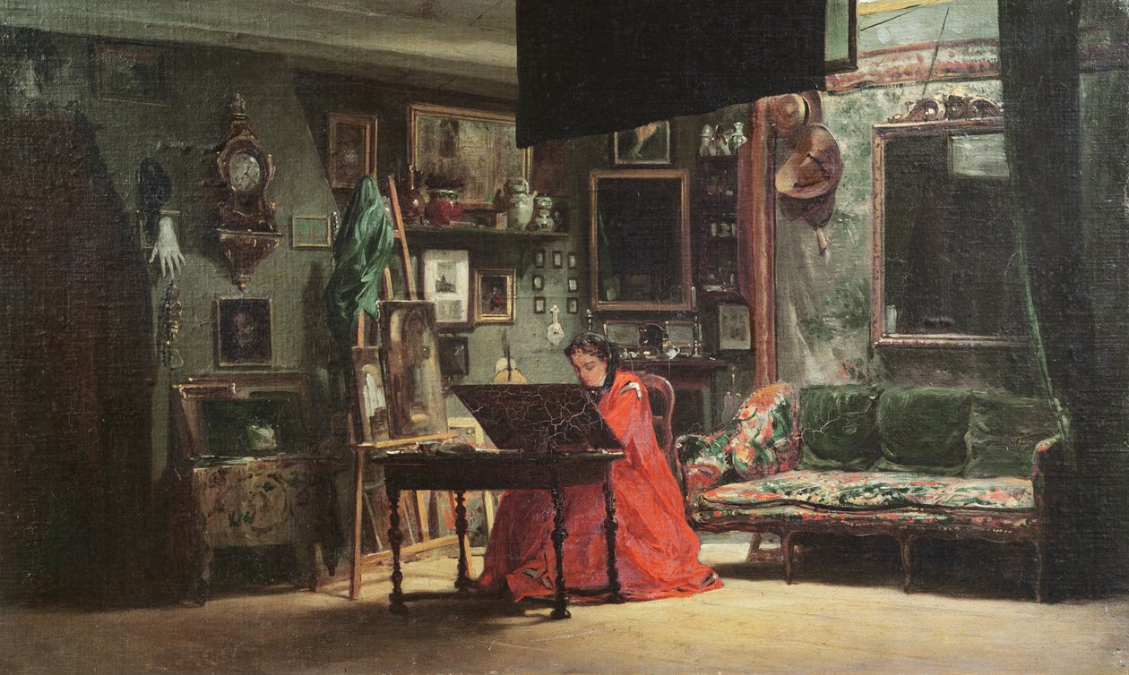 Prenses Mathilde Bonaparte (1820-1904) Stüdyosunda by Charles Giraud