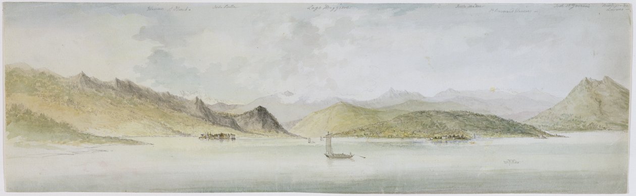 Lago Maggiore (kağıt üzerine wc, kalem, mürekkep ve grafit) by Charles Gore