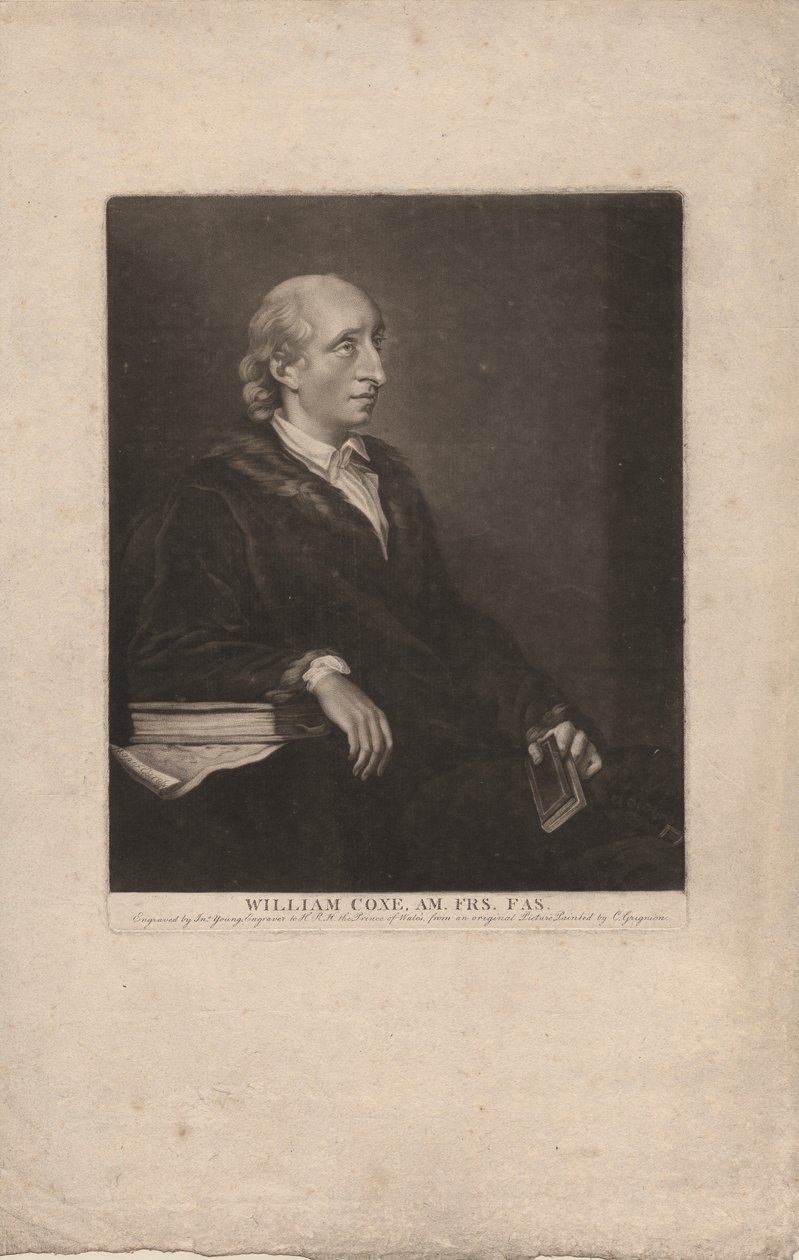 William Coxe, John Young (1755-1825) tarafından oyulmuş, c.1785 (mezzotint) by Charles Grignion
