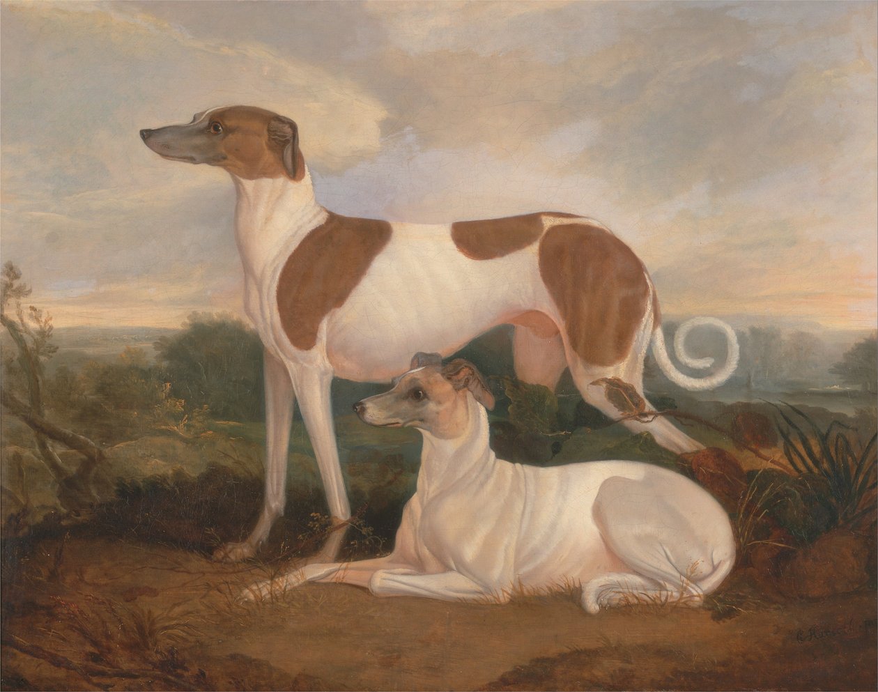 Bir Manzarada İki Tazı by Charles Hancock