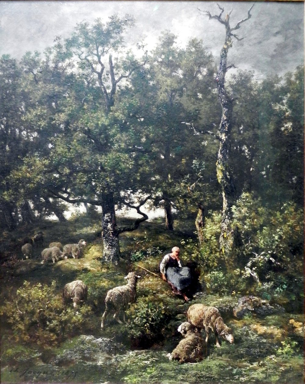 sürüsü ile çoban by Charles Jacque