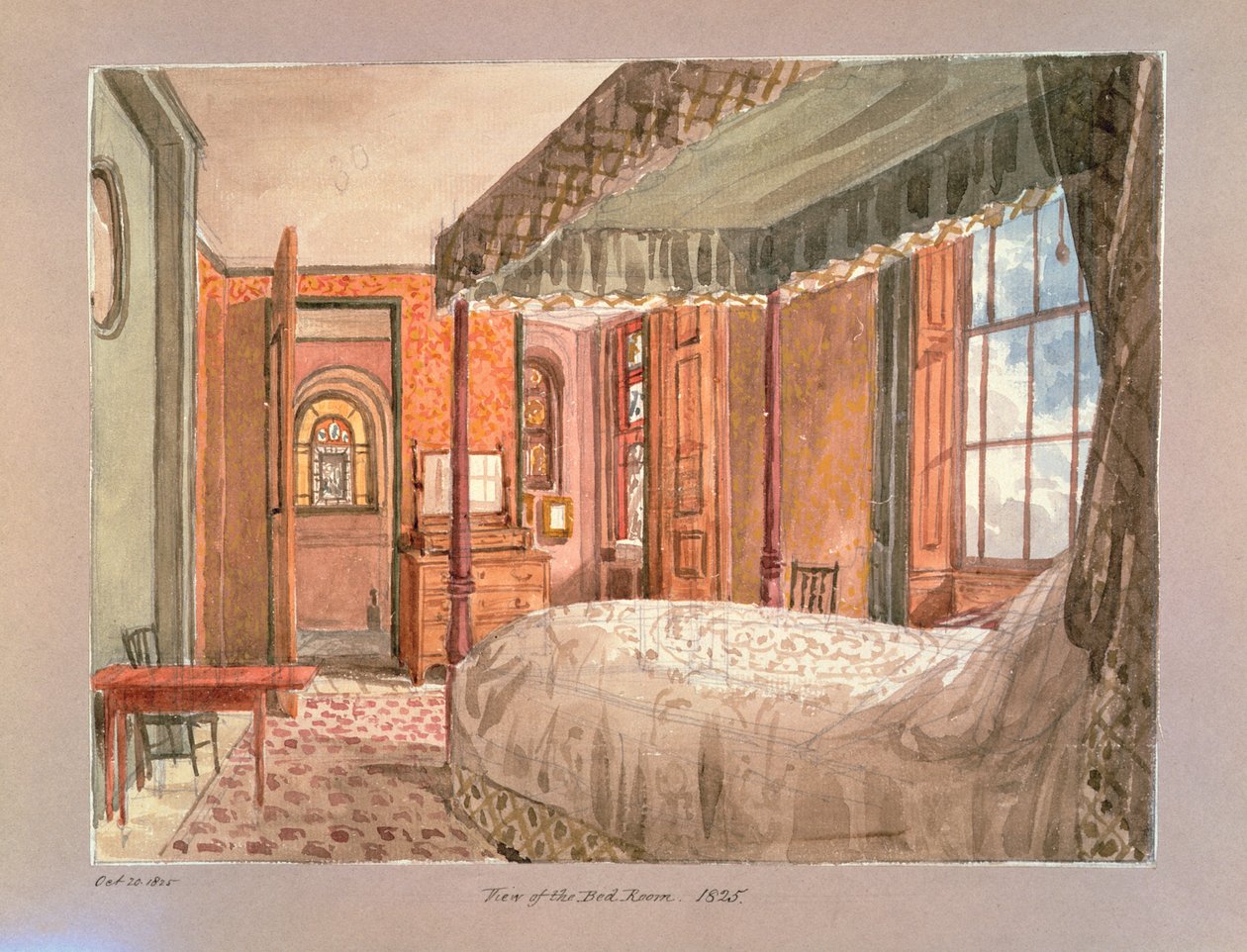 Yatak Odası Manzarası, 1825 by Charles James Richardson