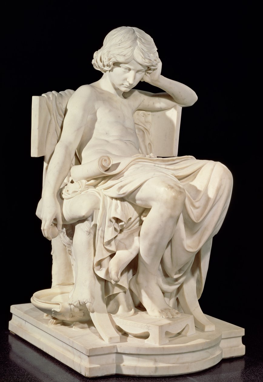Genç Aristoteles, 1870 (mermer) by Charles Jean Marie Degeorge