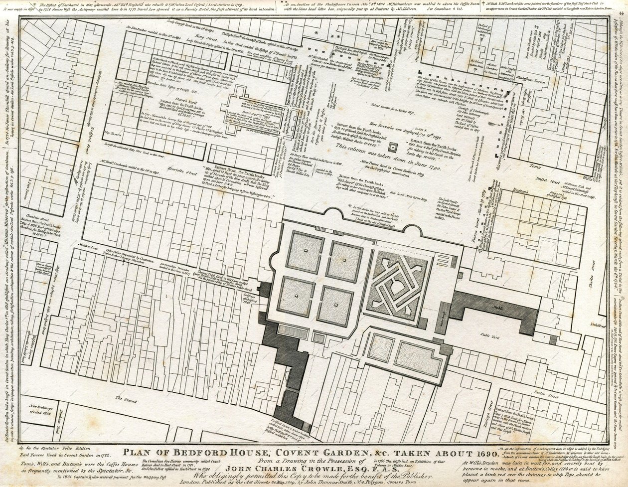 1690 civarında çizilmiş Covent Garden