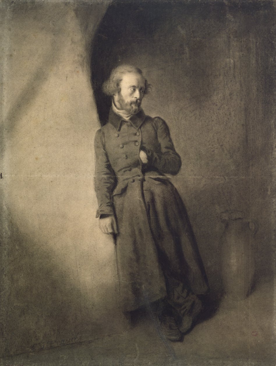 Armand Barbes (1809-70) Hapishanede, 1835 (kağıt üzerinde kömür) by Charles Joseph Travies de Villiers