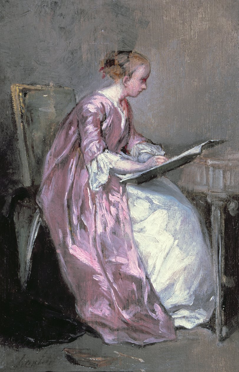 Genç Kız Çizimi by Charles Joshua Chaplin