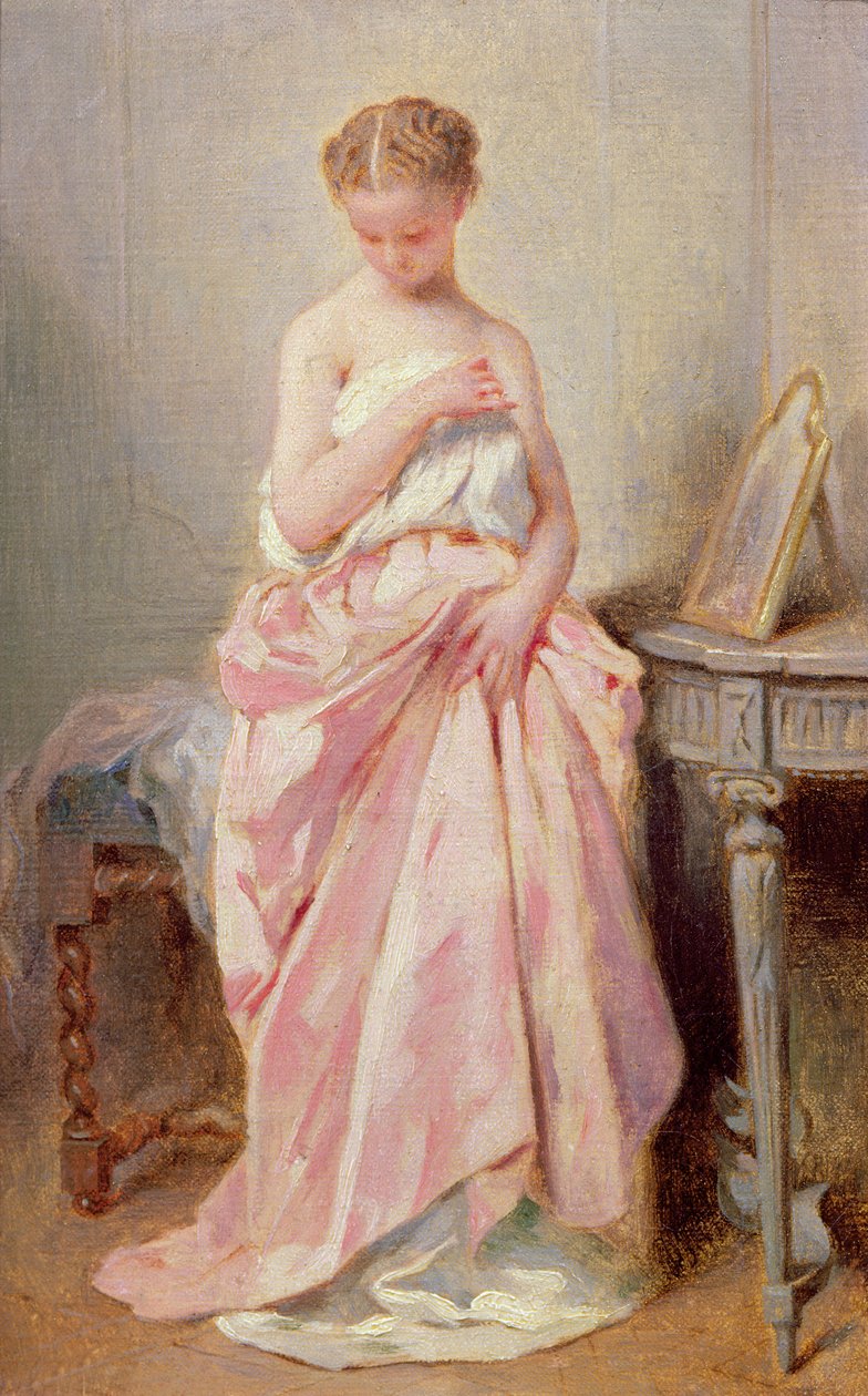Girl in a pink dress  by Charles Joshua Chaplin