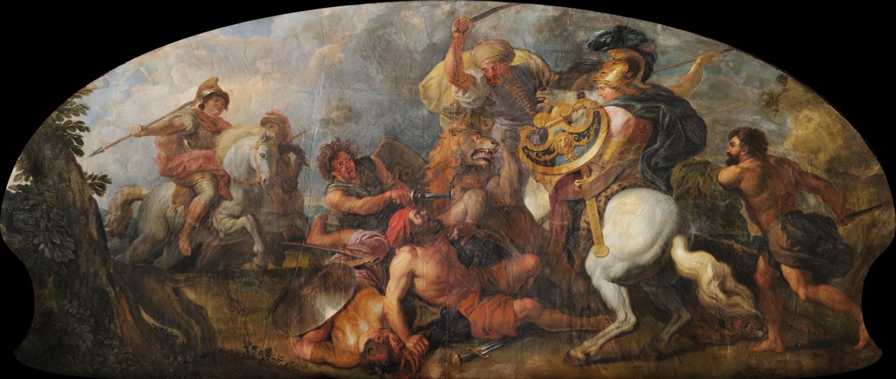 Aslan avında Büyük İskender by Charles de la Fosse