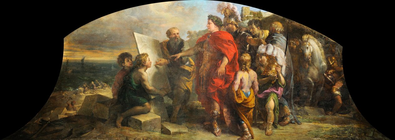 Augustus Misene limanını inşa etti by Charles de la Fosse