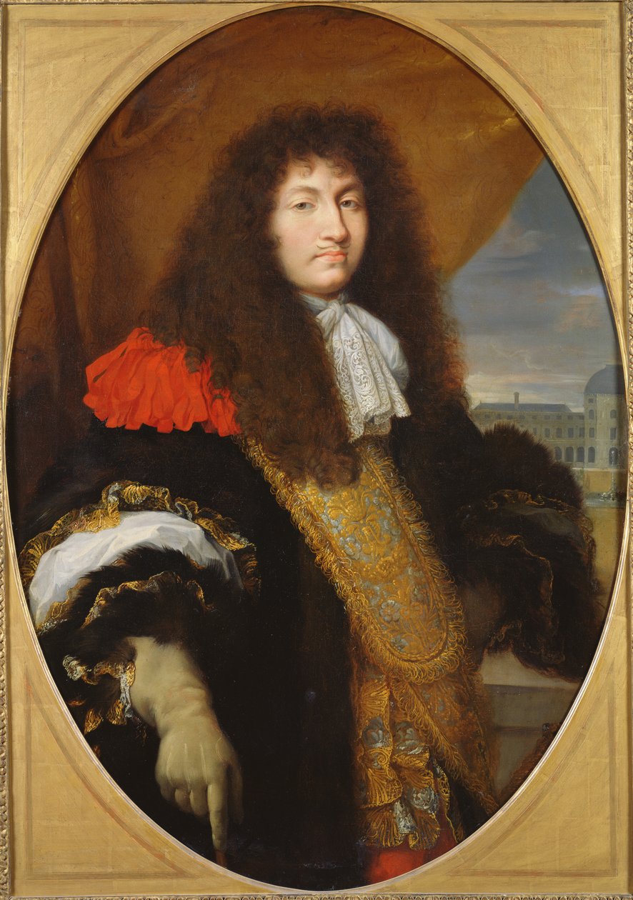 Portrait of Louis XIV (1638-1715), King of France and Navarre, in front of the Tuileries, c. 1643,  by Charles Le Brun