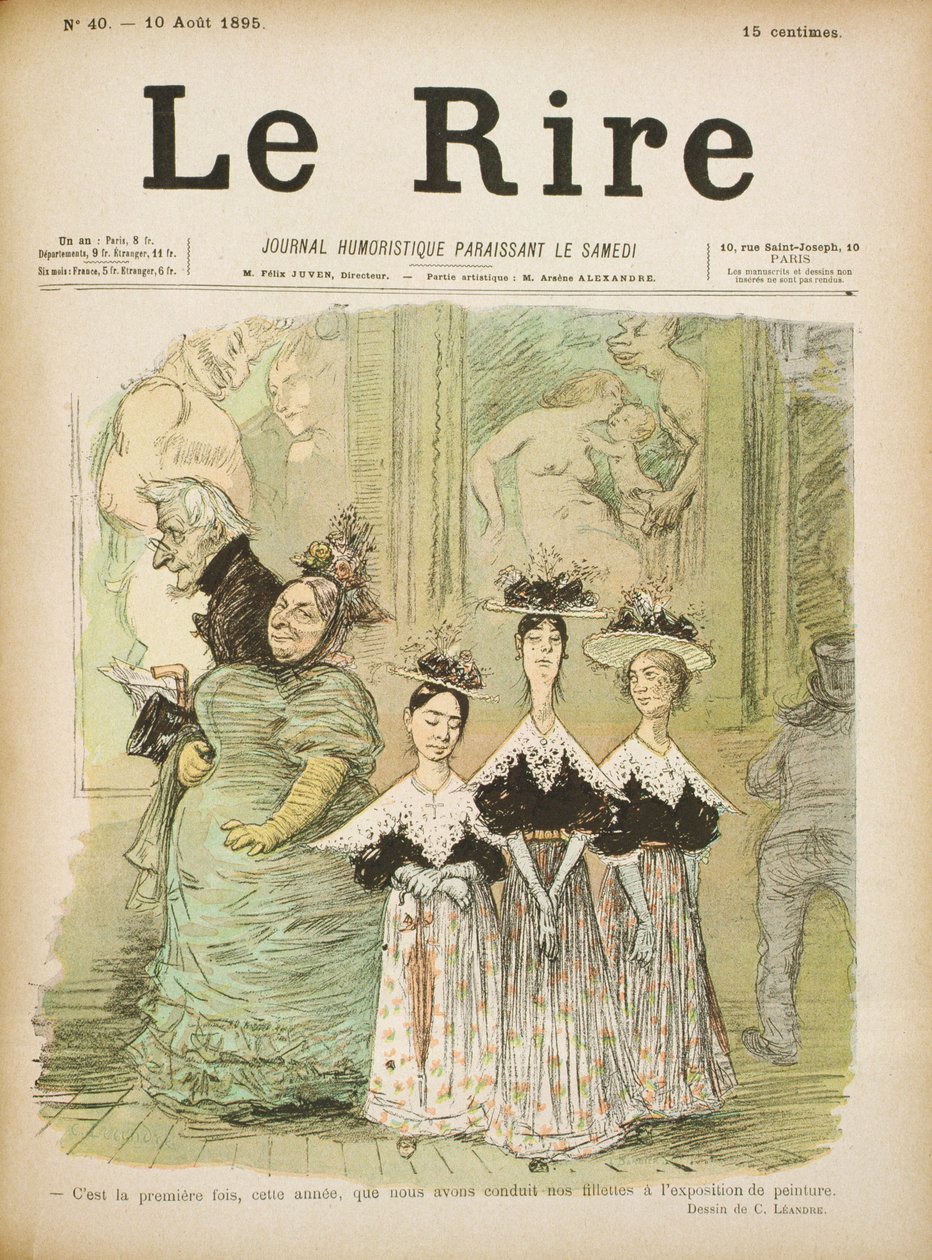 Salonda, 'Le Rire'nin ön kapağı, 10 Ağustos 1895 by Charles Leandre