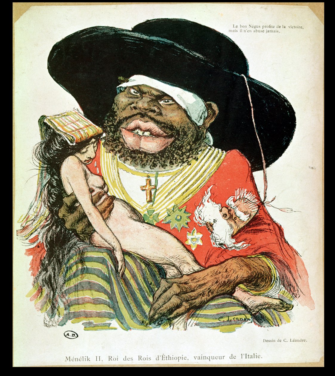 Etiyopya Negus karikatürü, Menelik II (1844-1913), 