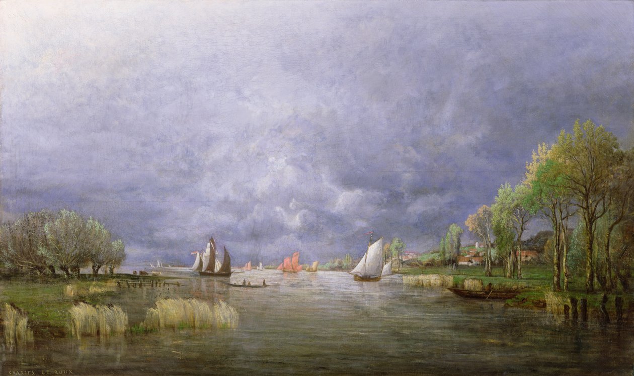 İlkbaharda Loire Kıyıları, Fırtına Etkisi, 1857 by Charles Leroux