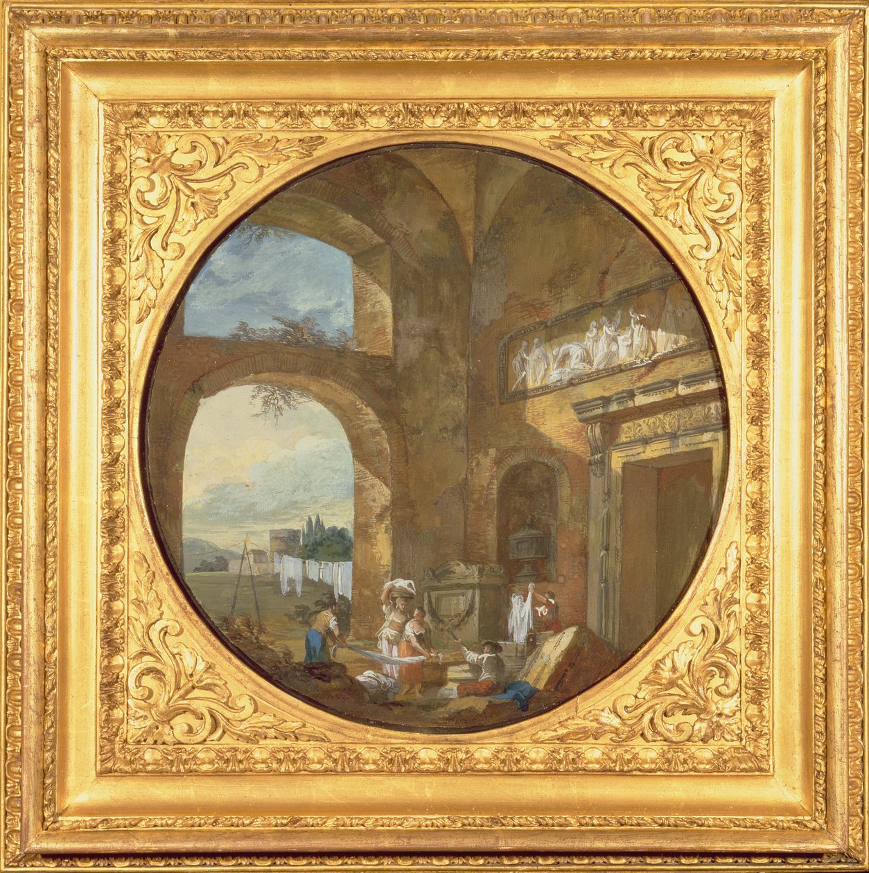 Çamaşırhaneli Antik Bir Harabenin İçi, 1763 by Charles Louis Clerisseau