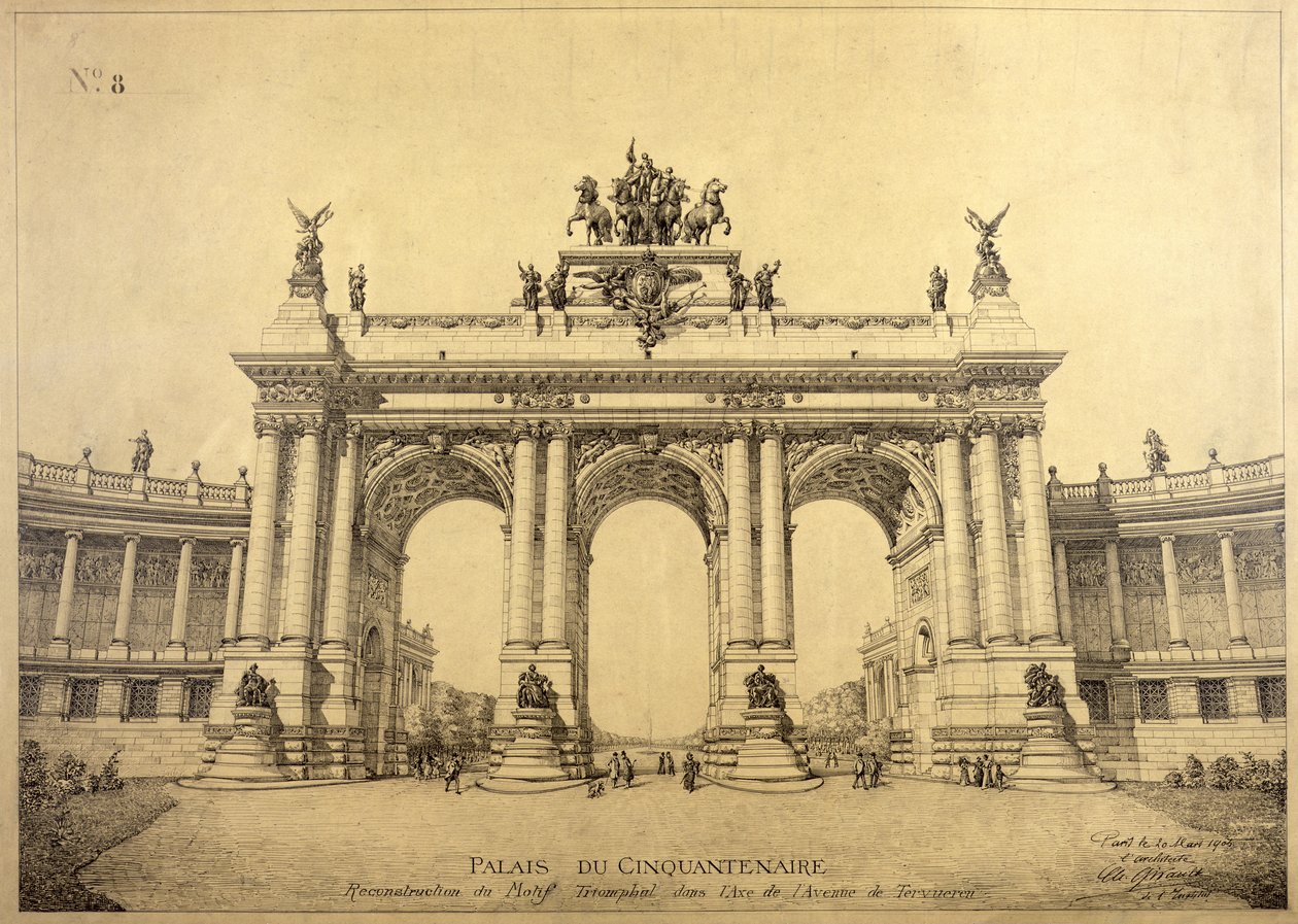 Palais du Cinquantenaire Zafer Takı, Brüksel, 1906 by Charles Louis Girault