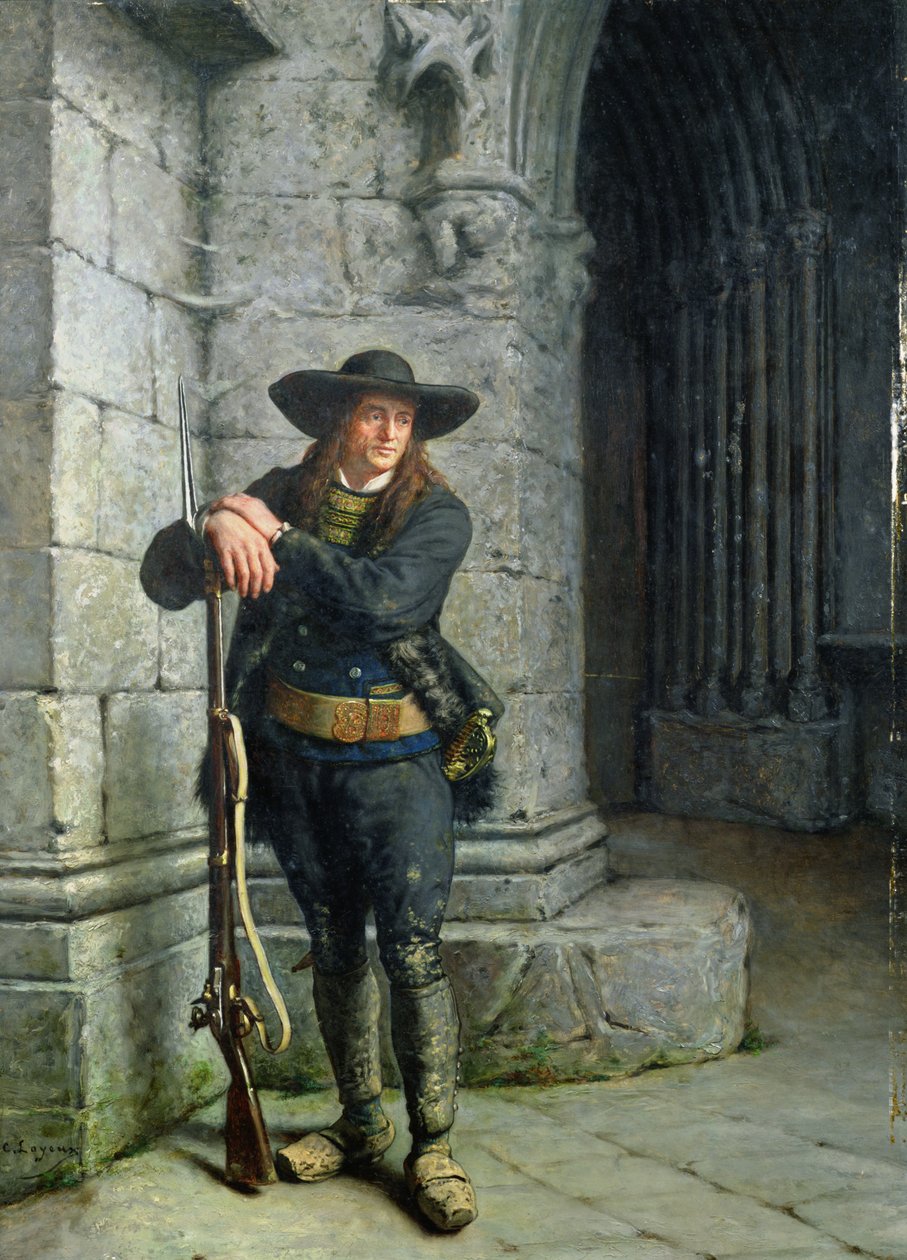 Bir Sundurmayı Koruyan Silahlı Breton by Charles Loyeux