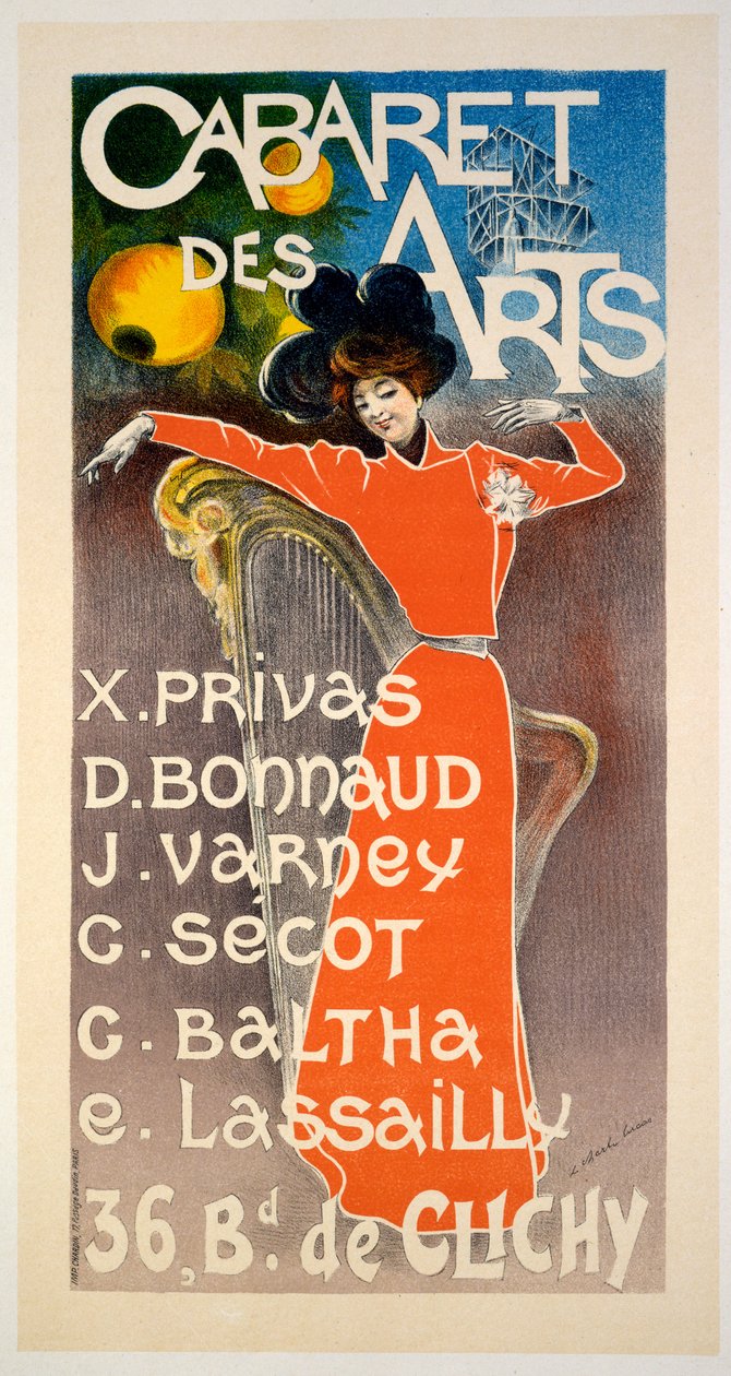 'Cabaret Des Arts' için poster, c.1900 by Charles Lucas