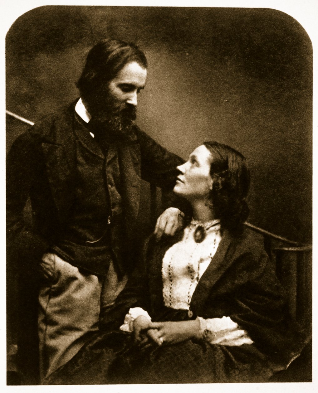 Alexander Munro ve Karısı, 7 Ekim 1863 (sepya fotoğrafı) by Charles Lutwidge Dodgson