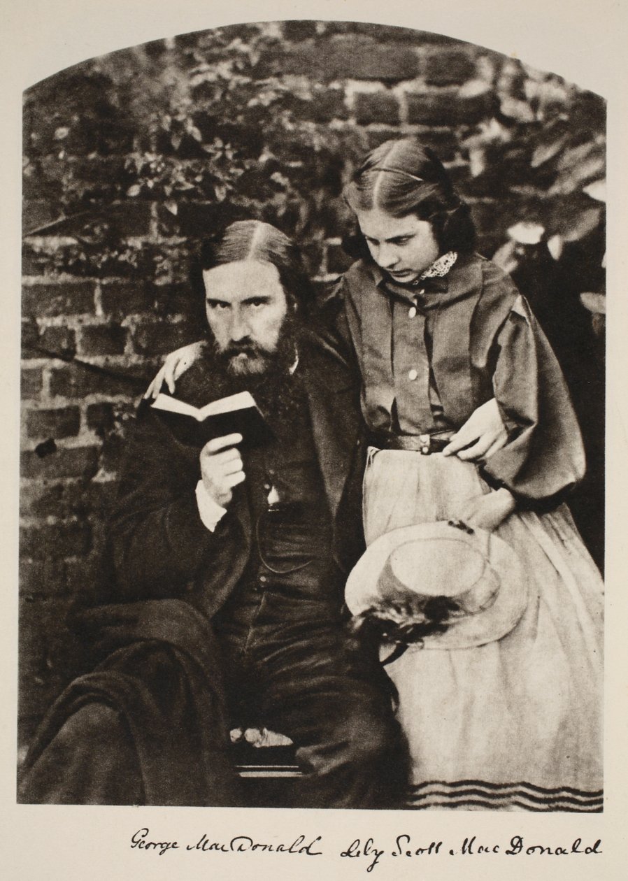 George MacDonald and his daughter Lily, 14th October 1863 (sepia photo) by Charles Lutwidge Dodgson