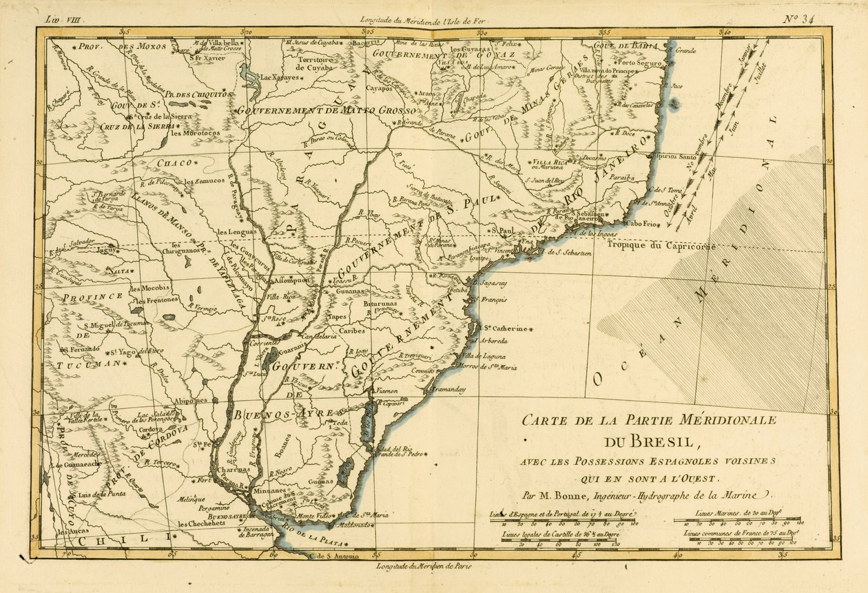 Güney Brezilya, Guillaume Raynal (1713-96) tarafından yazılan 