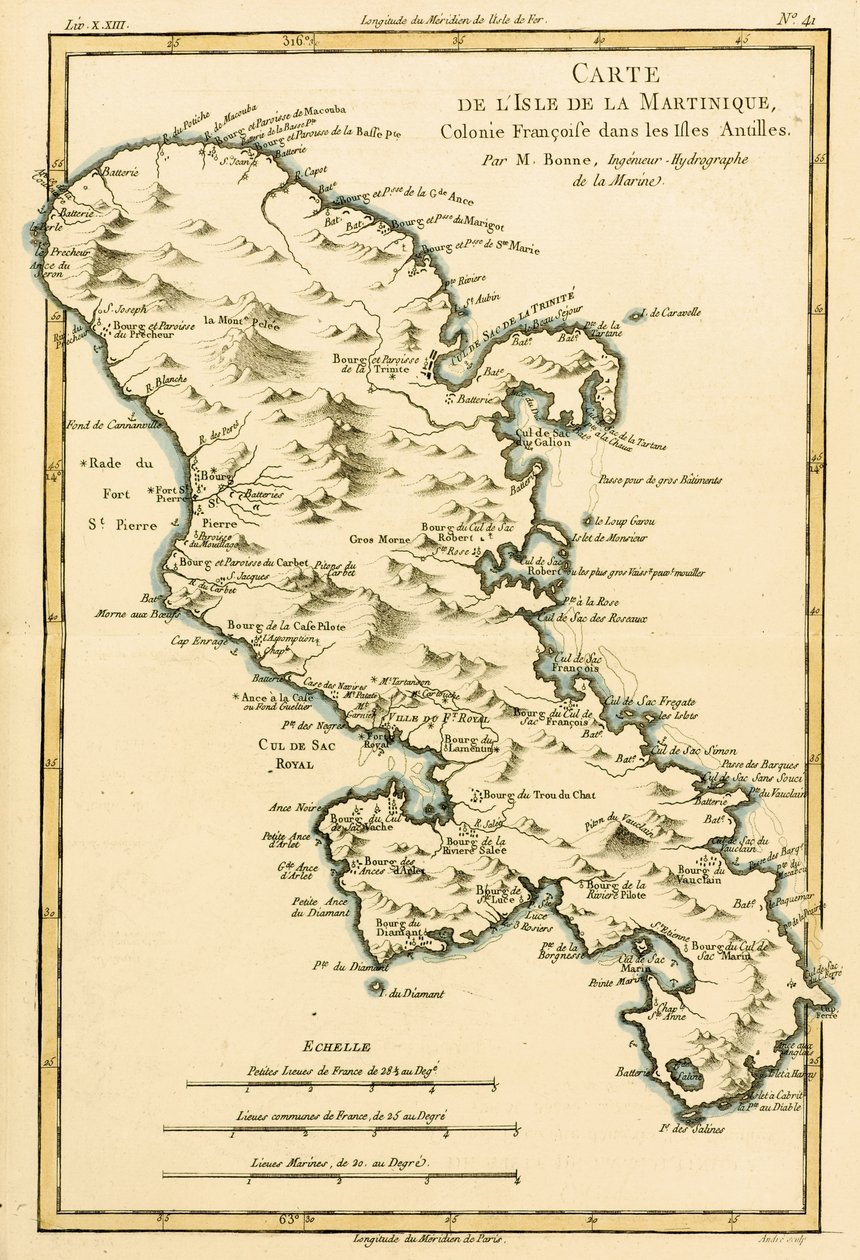 Martinik Adası, Guillaume Raynal (1713-96) tarafından yayınlanan 