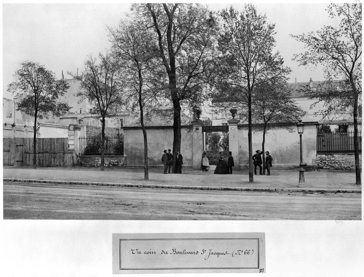 Boulevard Saint-Jacques, no 66, Charles Marville stüdyosu, Paris, 1858-78 by Charles Marville