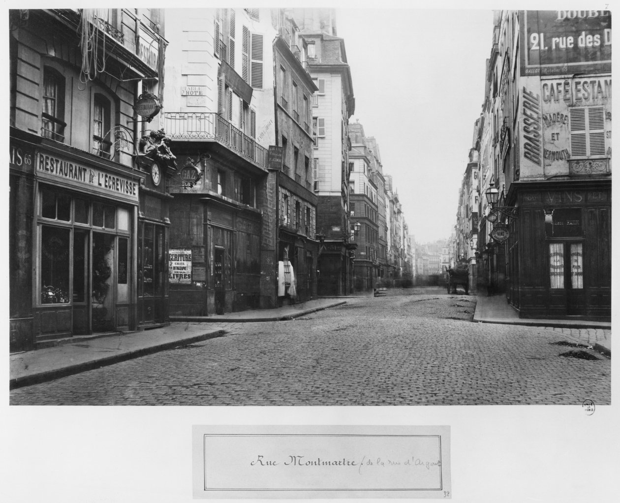 Paris, Rue Montmartre, Rue d'Argout'tan, 1858-78 by Charles Marville