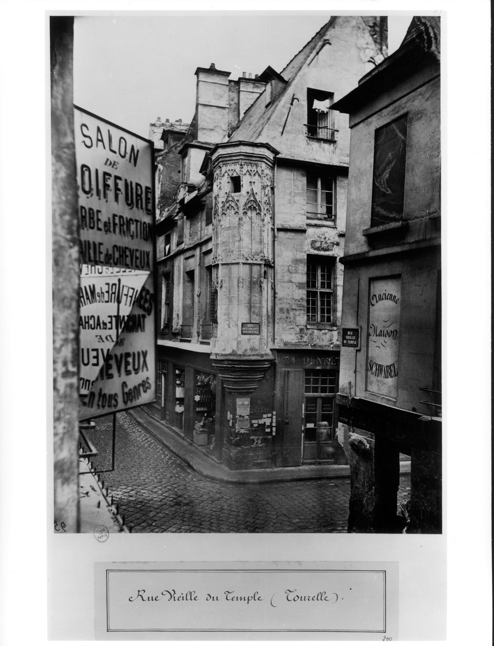 Rue Vieille-du-Tapınak, Paris, 1858-78 by Charles Marville