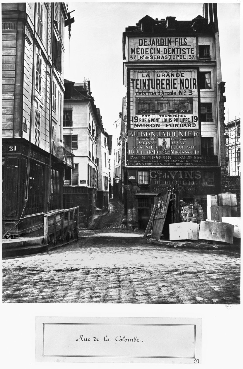 Rue de la Colombe, Paris, 1858-78 by Charles Marville