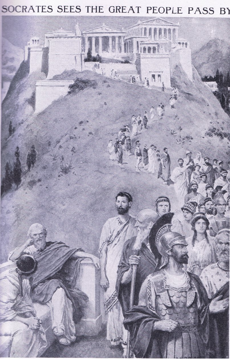 Sokrates, büyük insanların geçtiğini görür by Charles Mills Sheldon