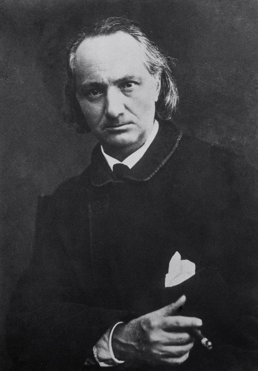Charles Baudelaire (1821-67), Puro ile, 1864 (bw fotoğraf) by Charles Neyt
