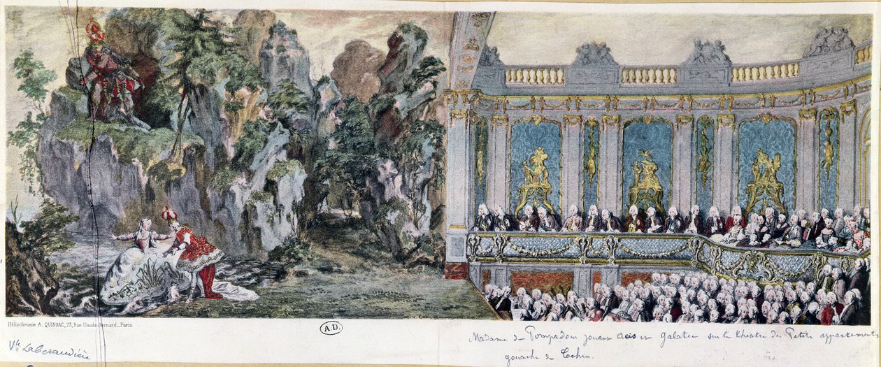 Jeanne Antoinette Poisson (1721-64), Marquise de Pompadour ve Vicomte de Rohan, Versailles Theatre des Petits Cabinets