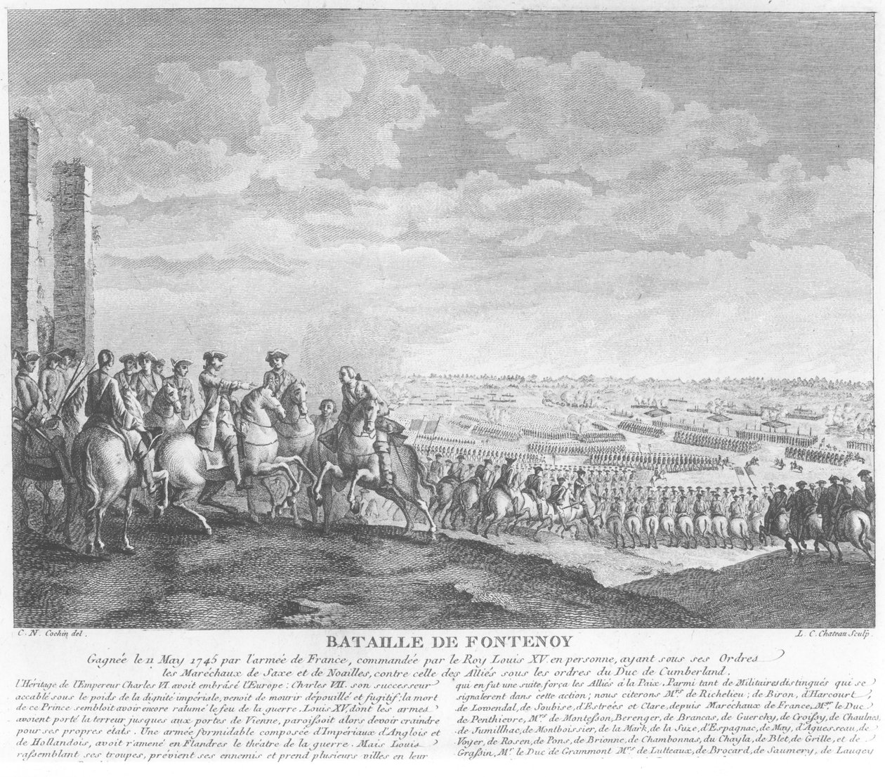 Fontenoy Savaşı, 11 Mayıs 1745, 1828 by Charles Nicolas II Cochin