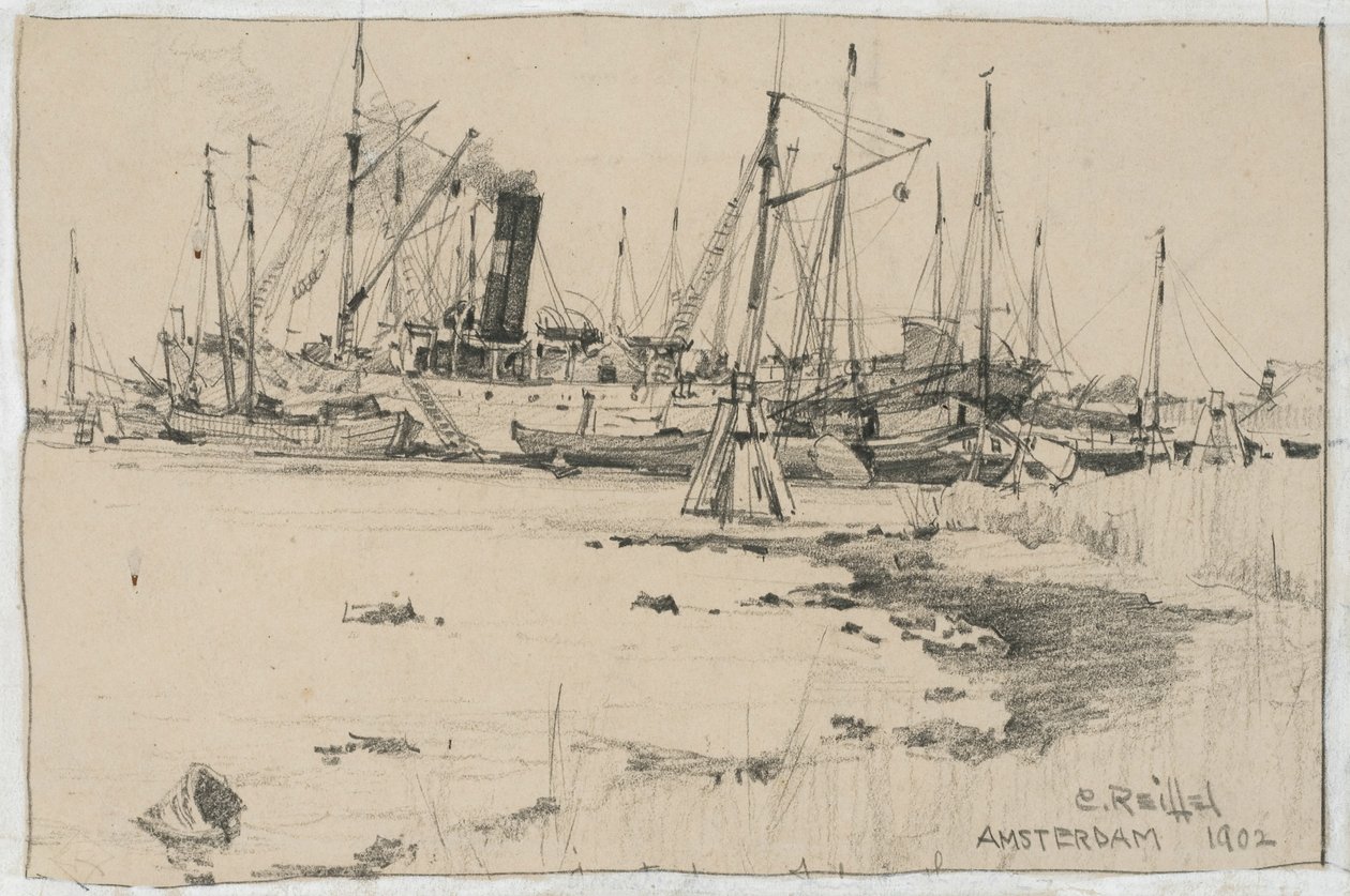 Amsterdam, 1902 (kağıt üzerinde grafit) by Charles P. Reiffel