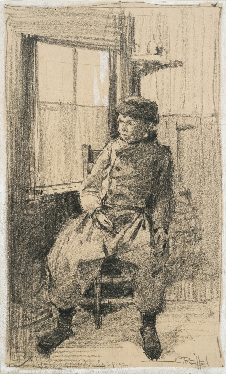 Volendam, 28 Temmuz 1892 (kağıt üzerinde grafit) by Charles P. Reiffel