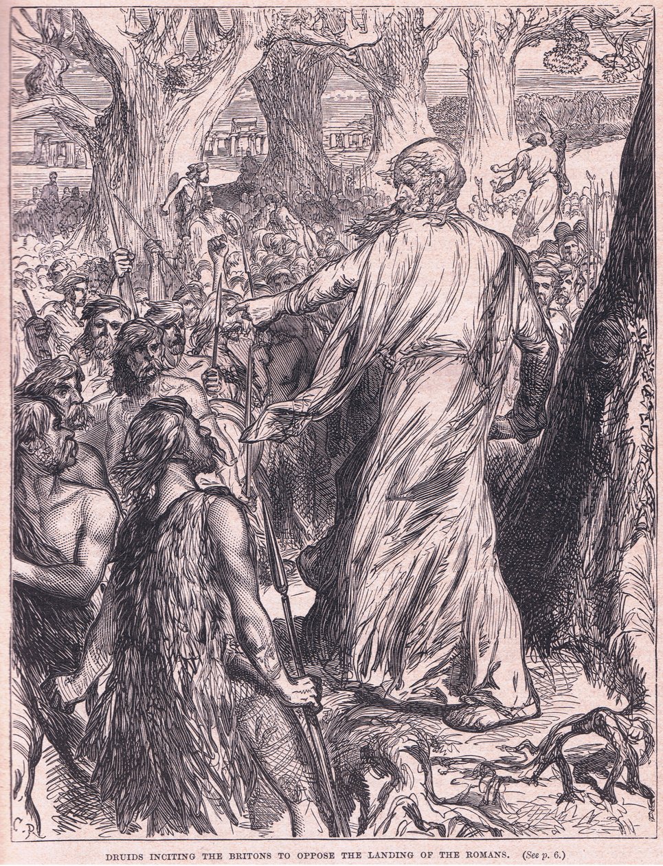 Druidler, Britanyalıları Romalıların inişine karşı çıkmaya teşvik ediyor by Charles Ricketts