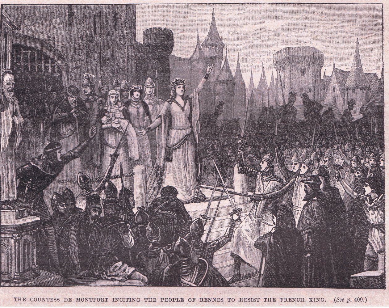 Kontes de Montfort, Rennes halkını MS 1341 Fransız kralına direnmeye teşvik ediyor by Charles Ricketts