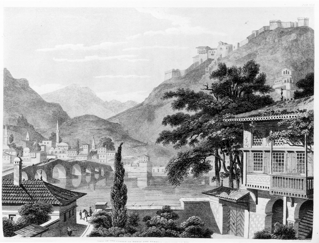 19. yüzyılın başlarında Berat Kasabası, Thomas Smart Hughes tarafından 